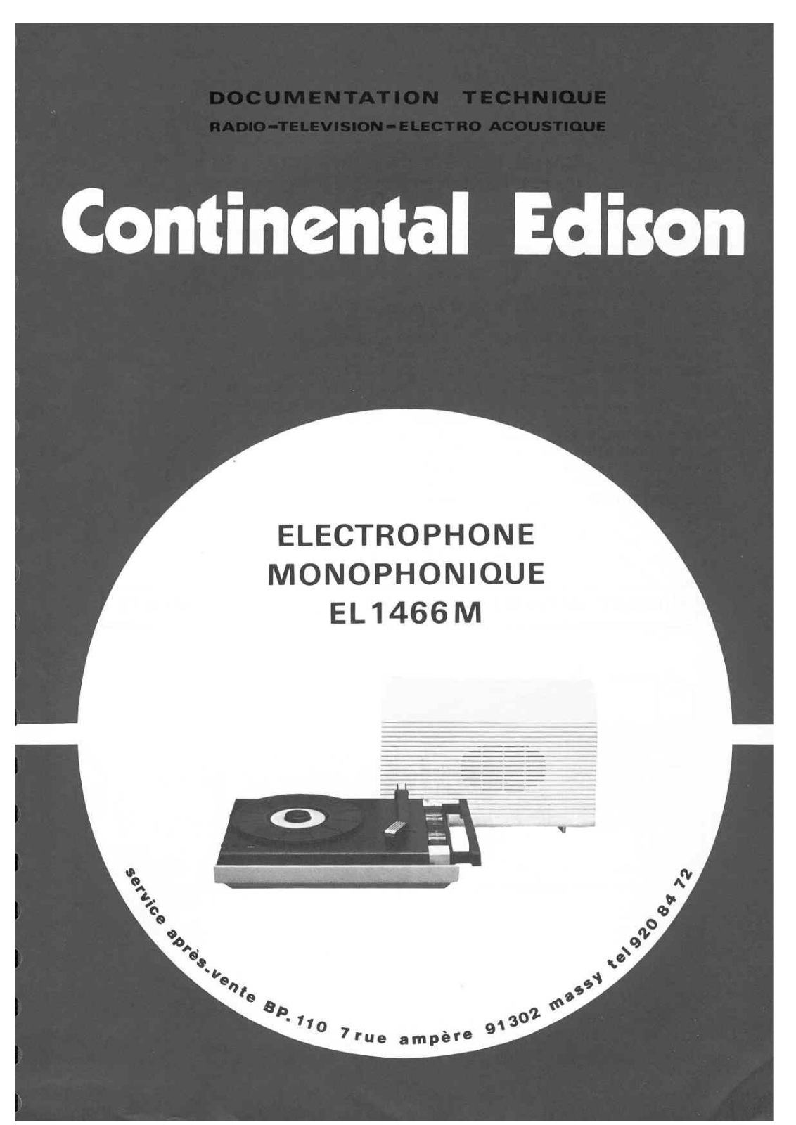 Continental Edison EL-1466-M Service Manual