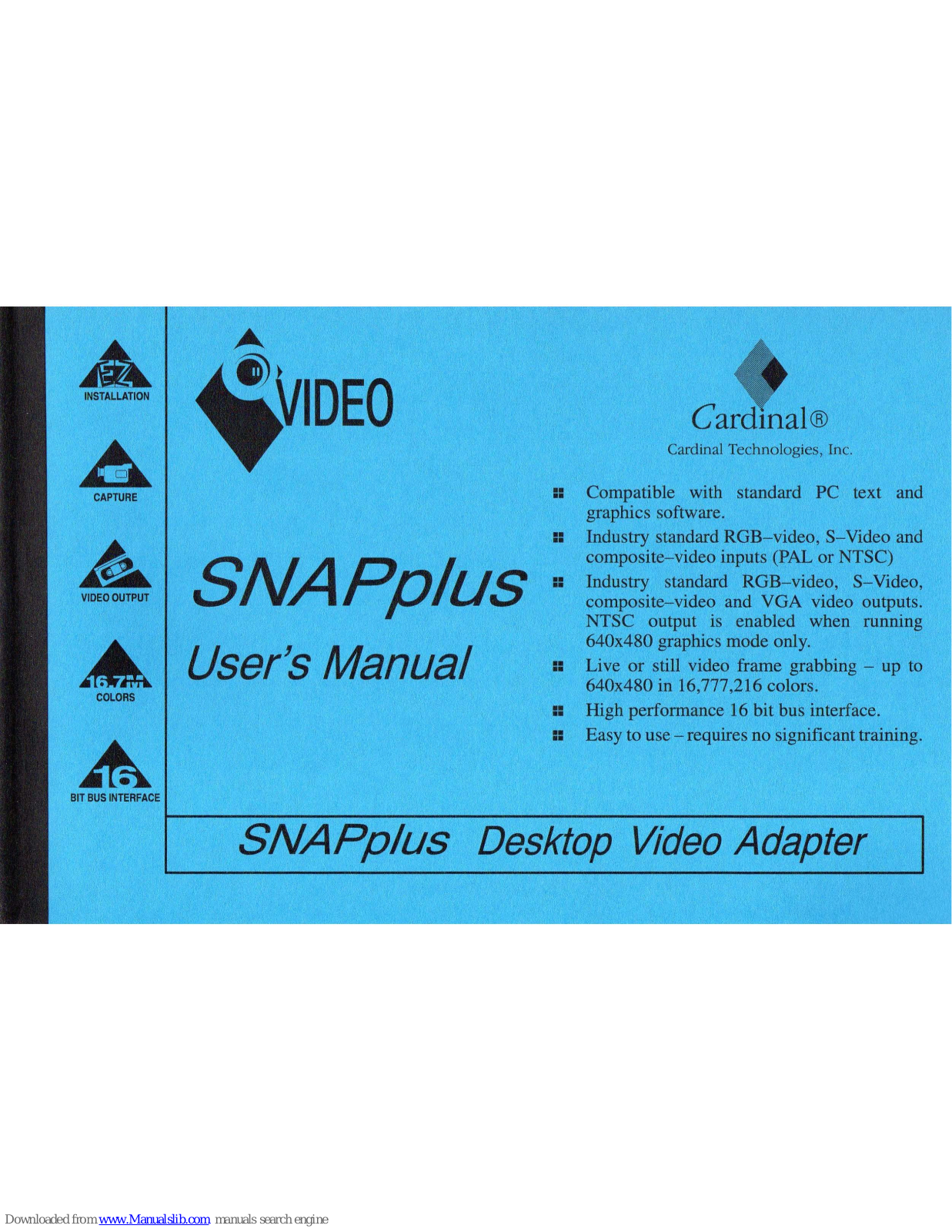 Cardinal Technologies SNAPplus User Manual - ManualMachine.com