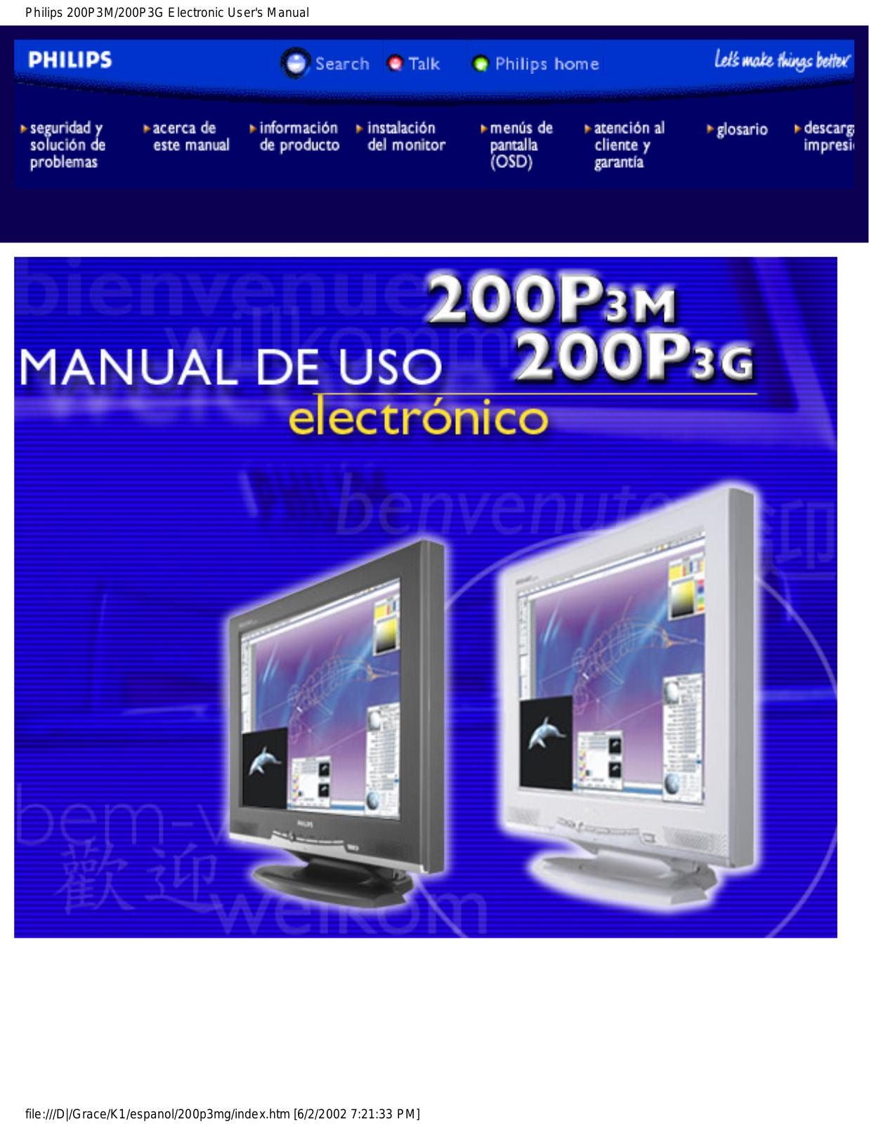 Philips 200P3M, 200P3G User Manual