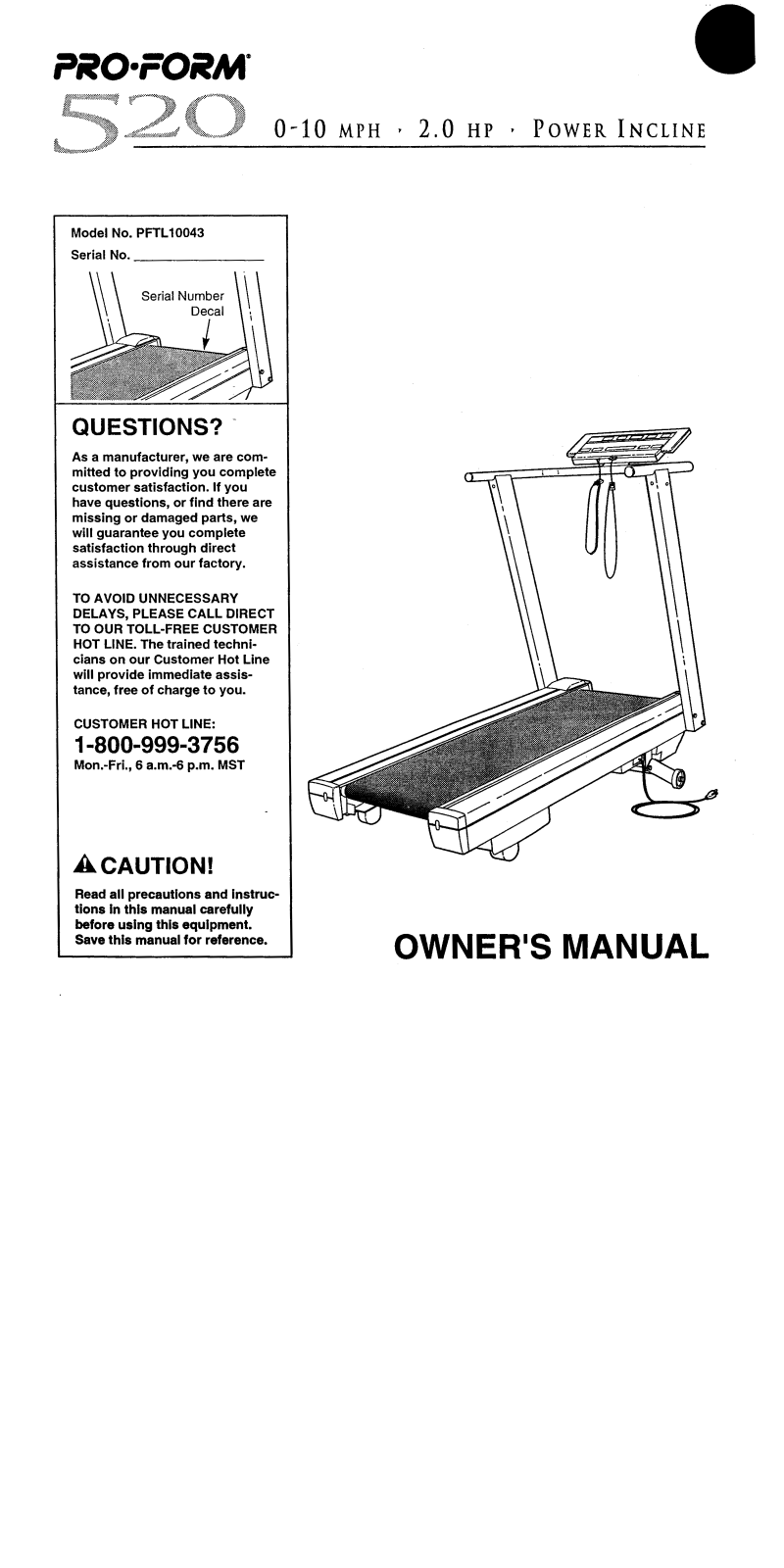 ProForm PFTL10043 User Manual