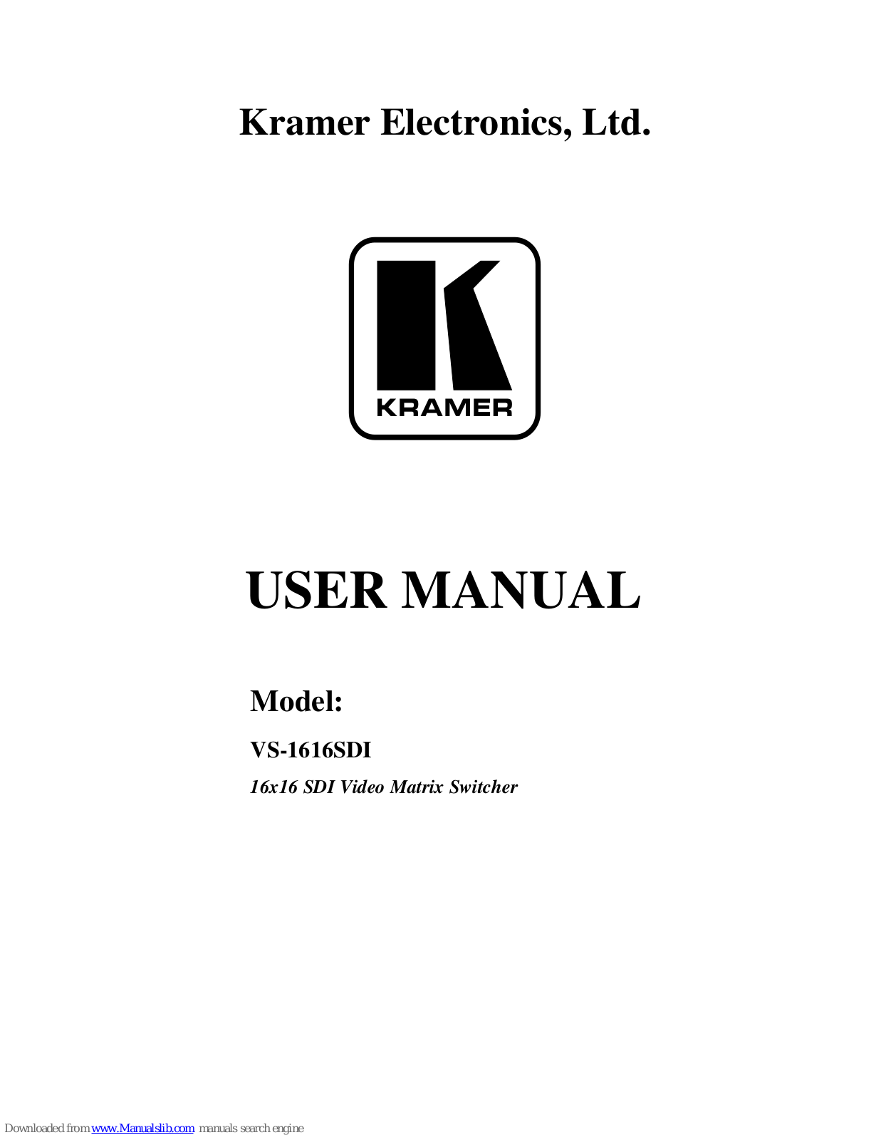 Kramer VS-1616SDI User Manual