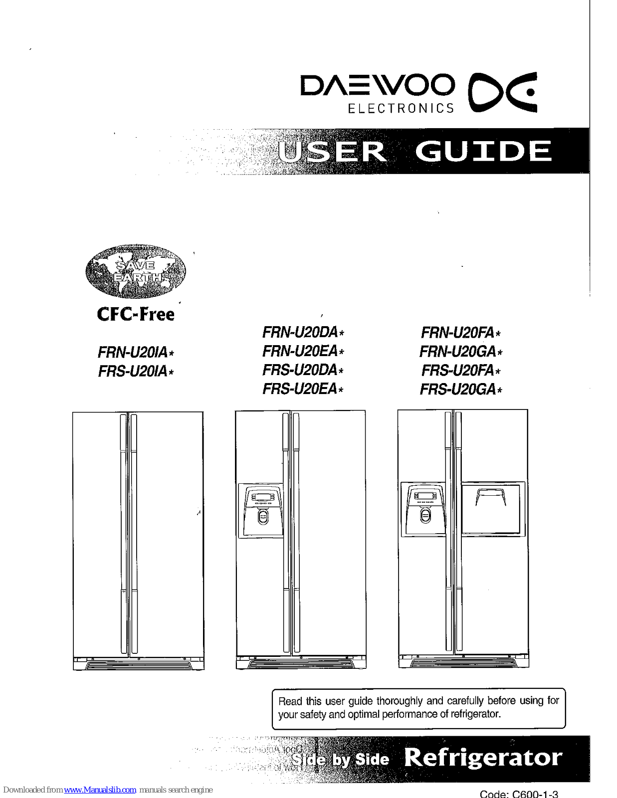 Daewoo FRS-U20IA, FRS-U20EA, FRN-U20FA, FRN-U20GA, FRS-U20FA User Manual - ManualMachine.com