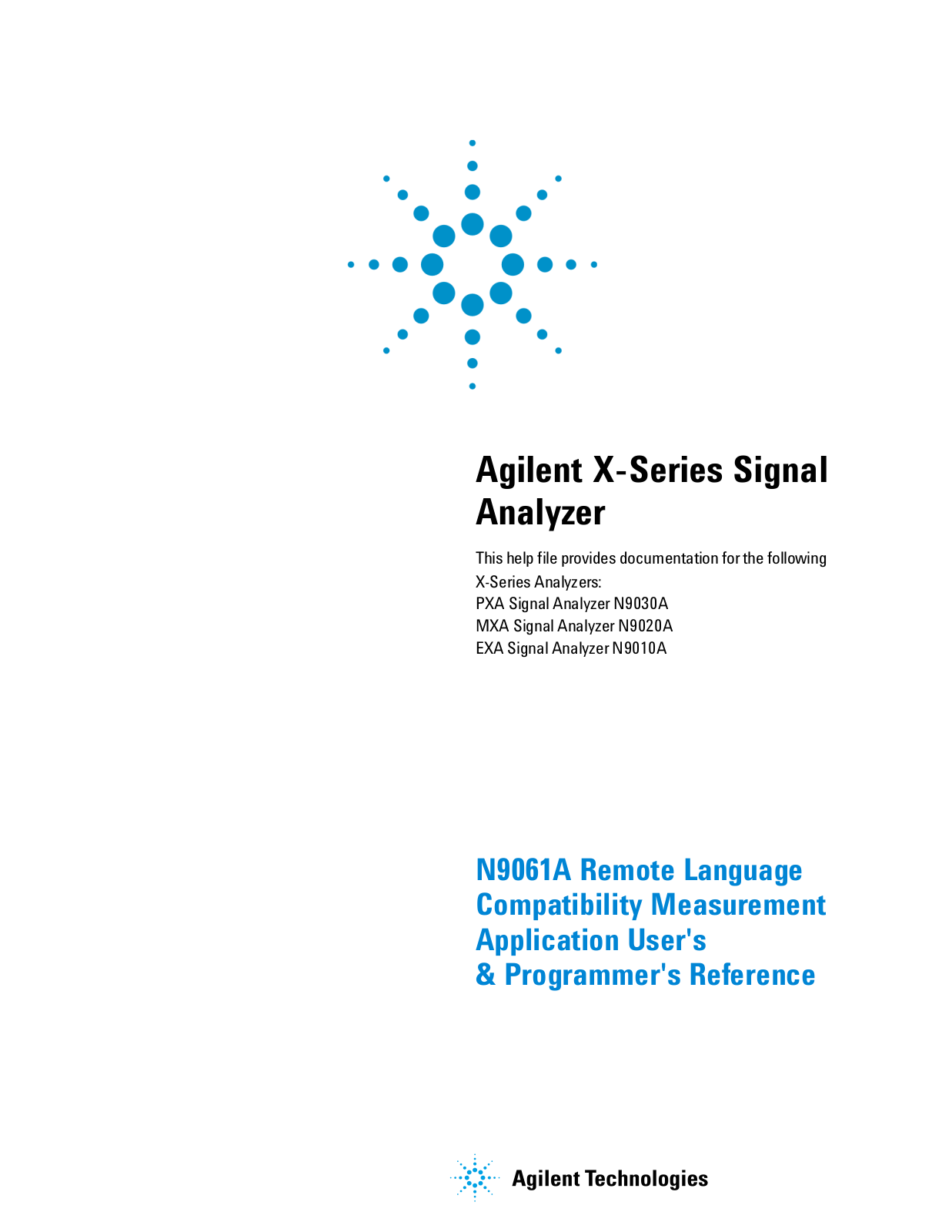 Agilent Technologies N9030a User Manual