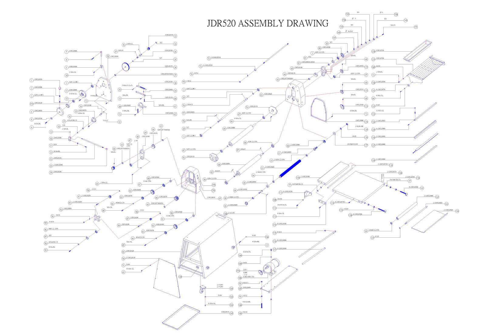 Omcan Food Machinery JDR520 Parts List