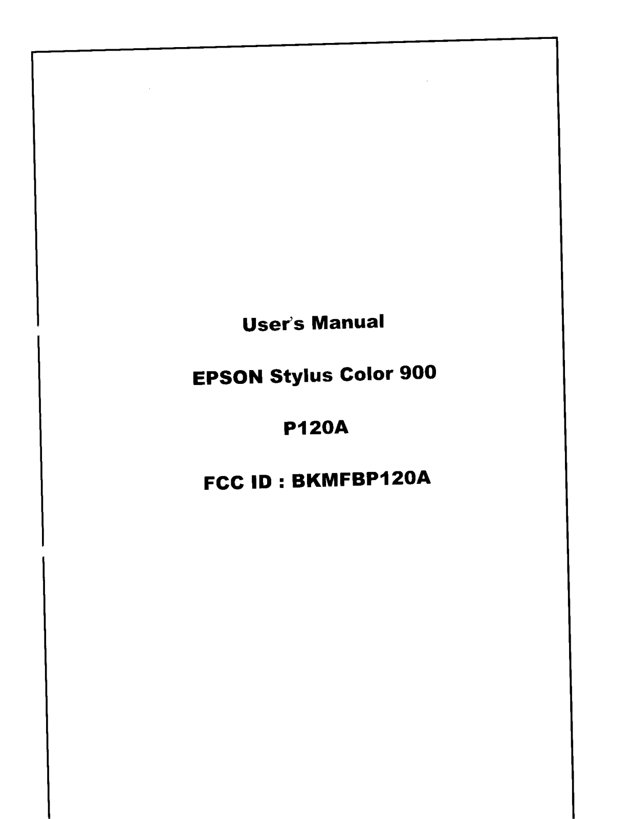 Seiko Epson FBP120A User Manual