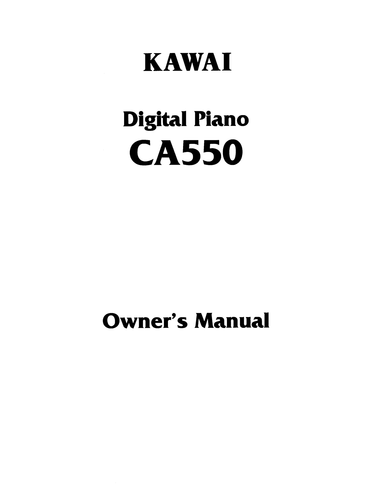 Kawai CA550 User Manual