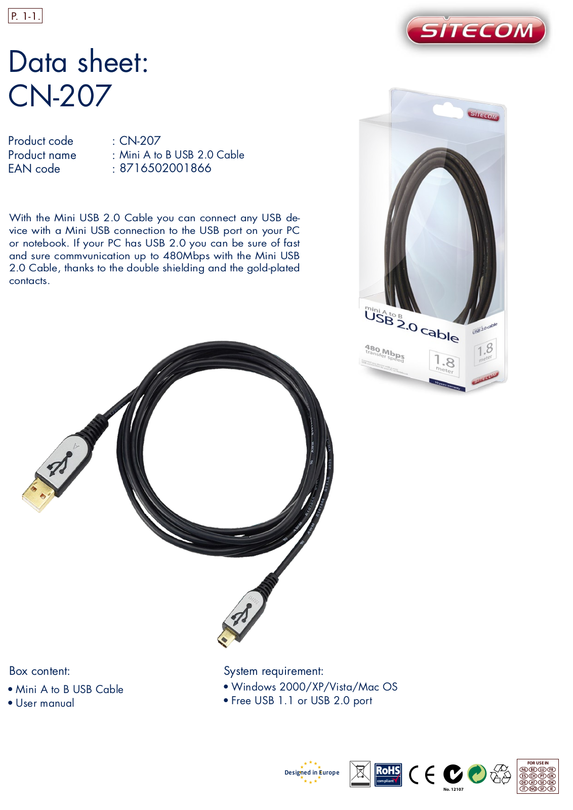 Sitecom CN-207 DATASHEET - ManualMachine.com