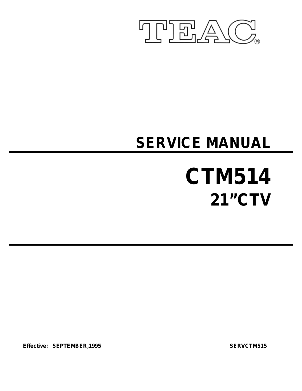 TEAC CTM-514 Service manual