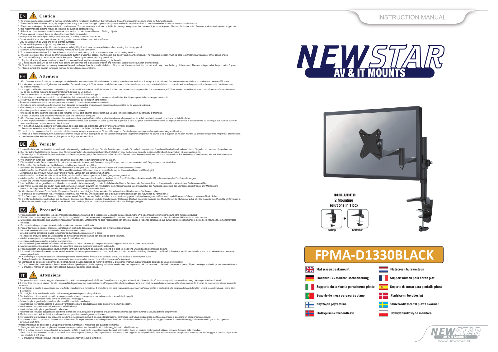 Newstar FPMA-D1330BLACK User Manual