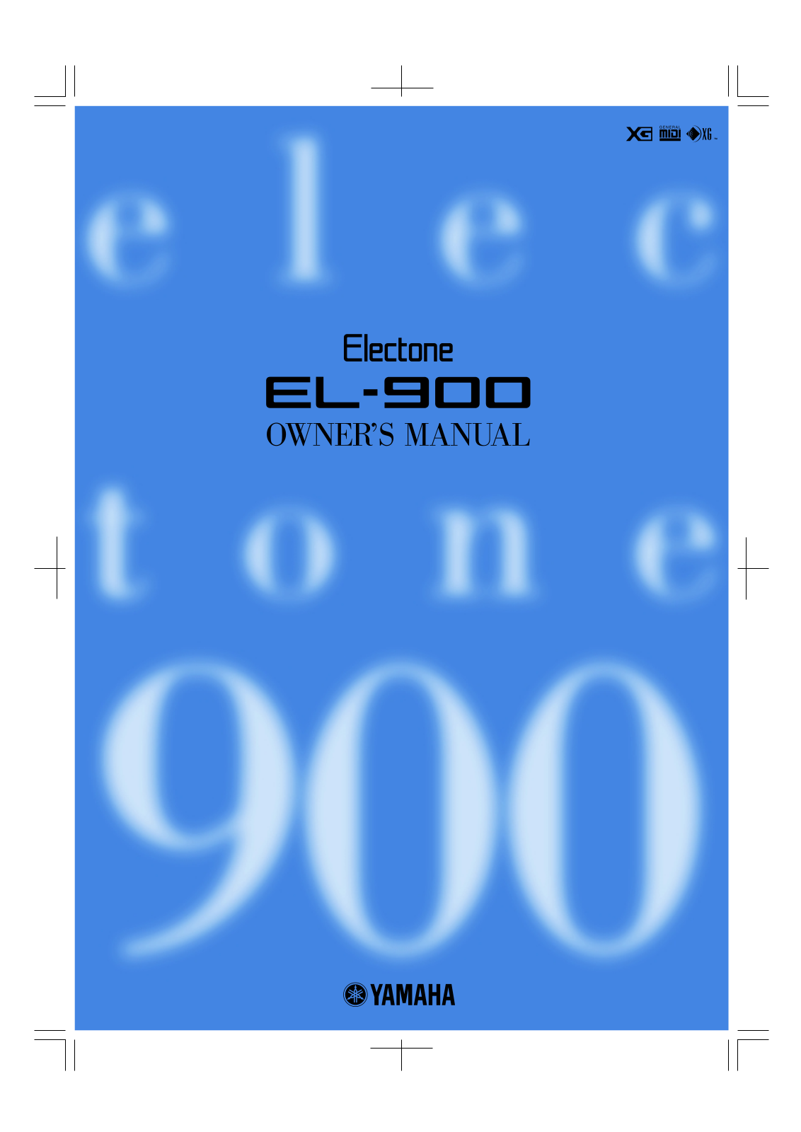 Yamaha EL-900 Owner's Manual