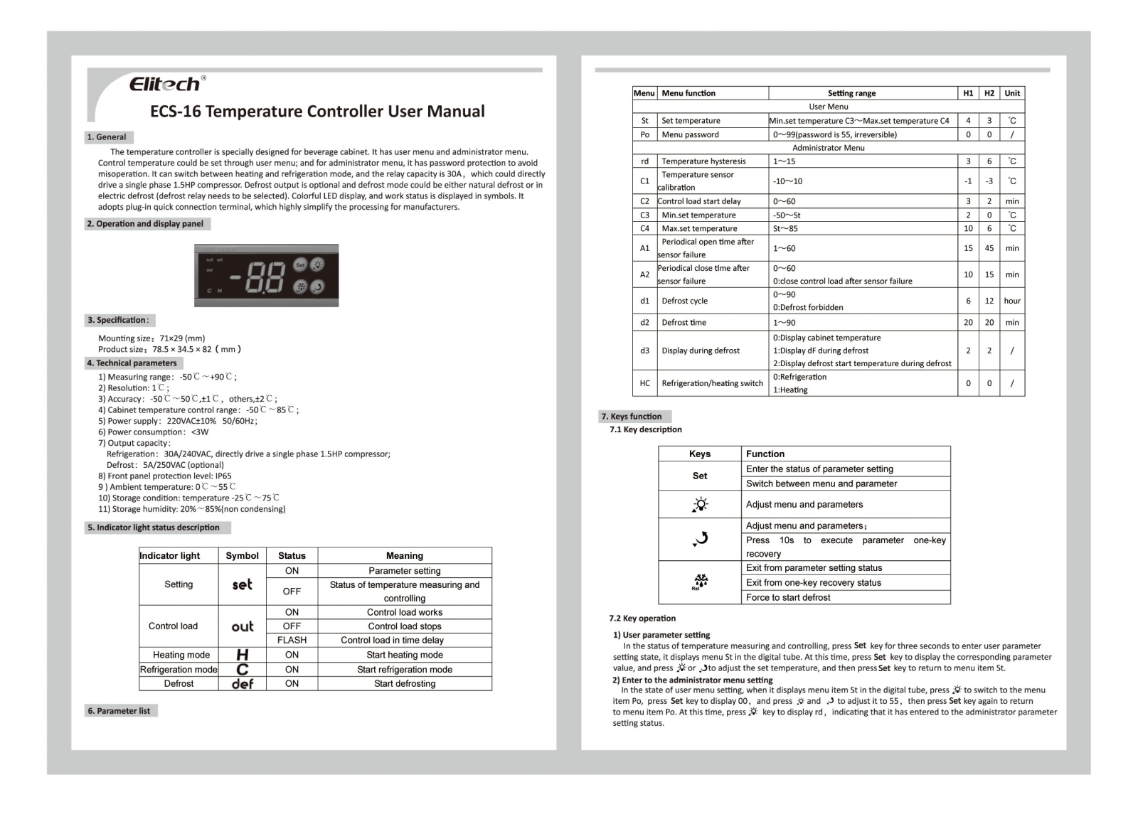 Elitech ECS-16 User Manual