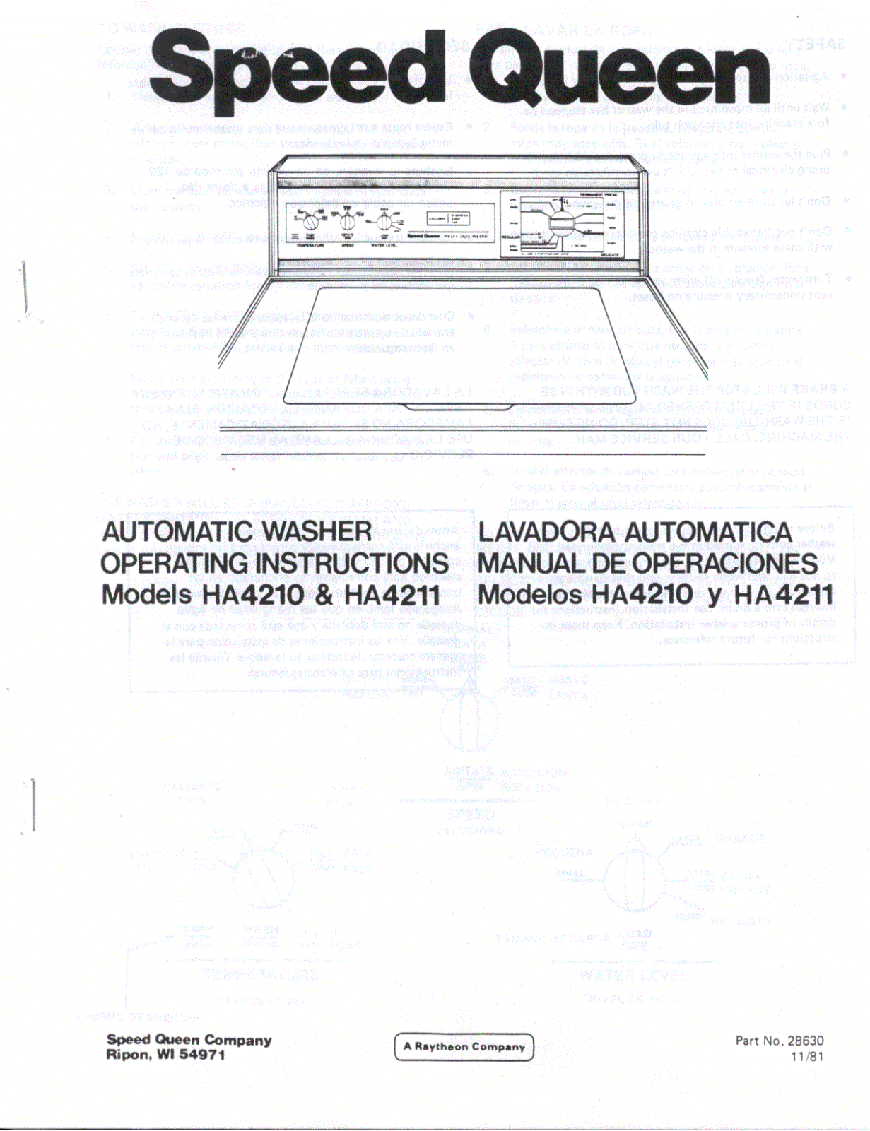 Speed Queen HA4210, HA4211 Owner's Manual