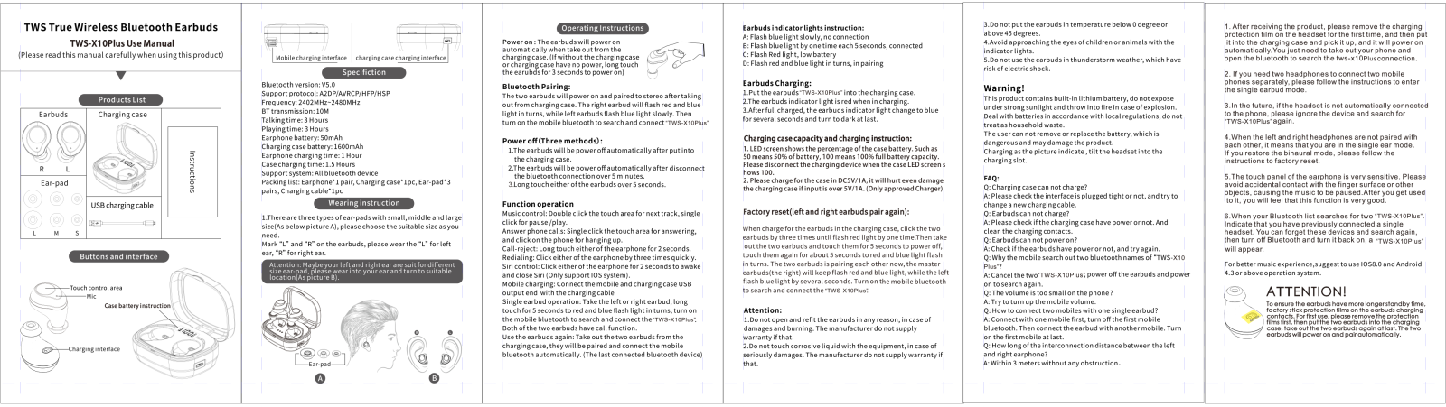 TWS TWS-X10Plus User Manual