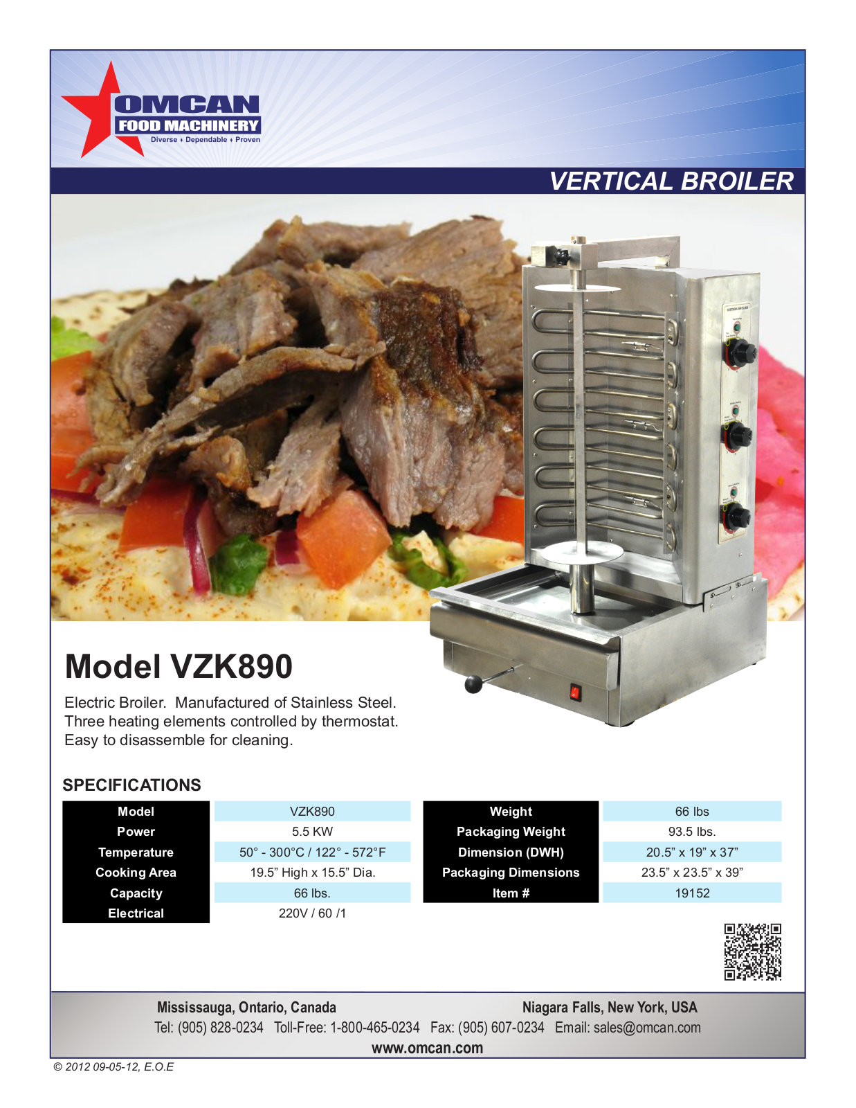 Omcan Food Machinery VZK890 User Manual