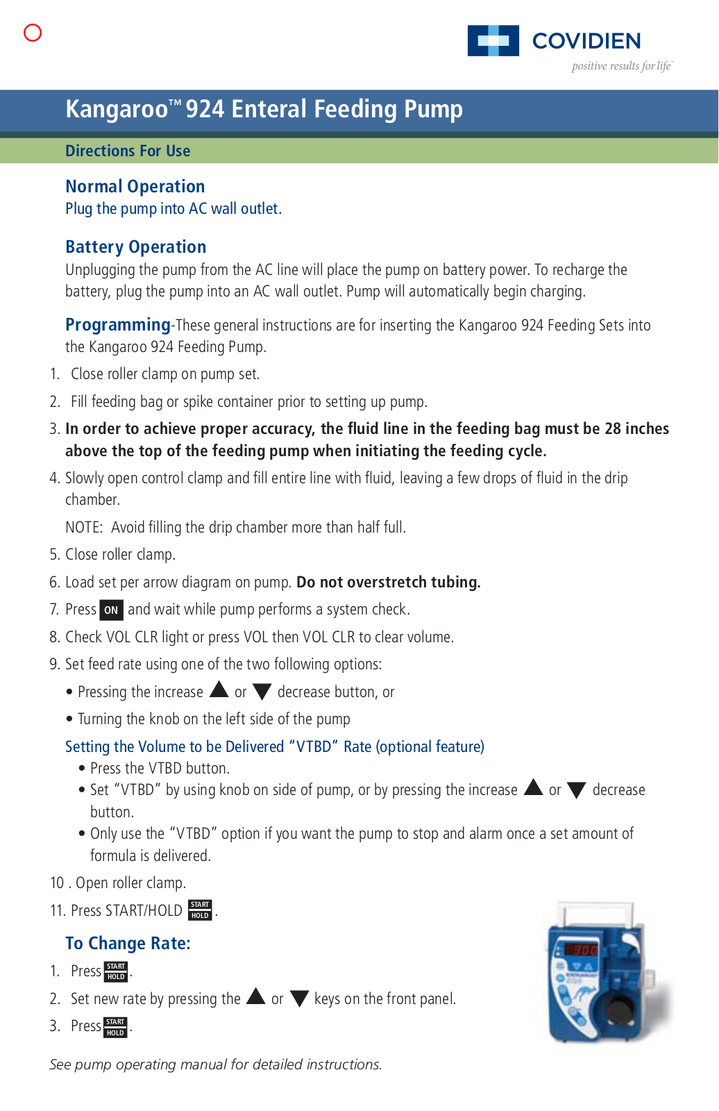 COVIDIEN 924 Hang Tag User Manual