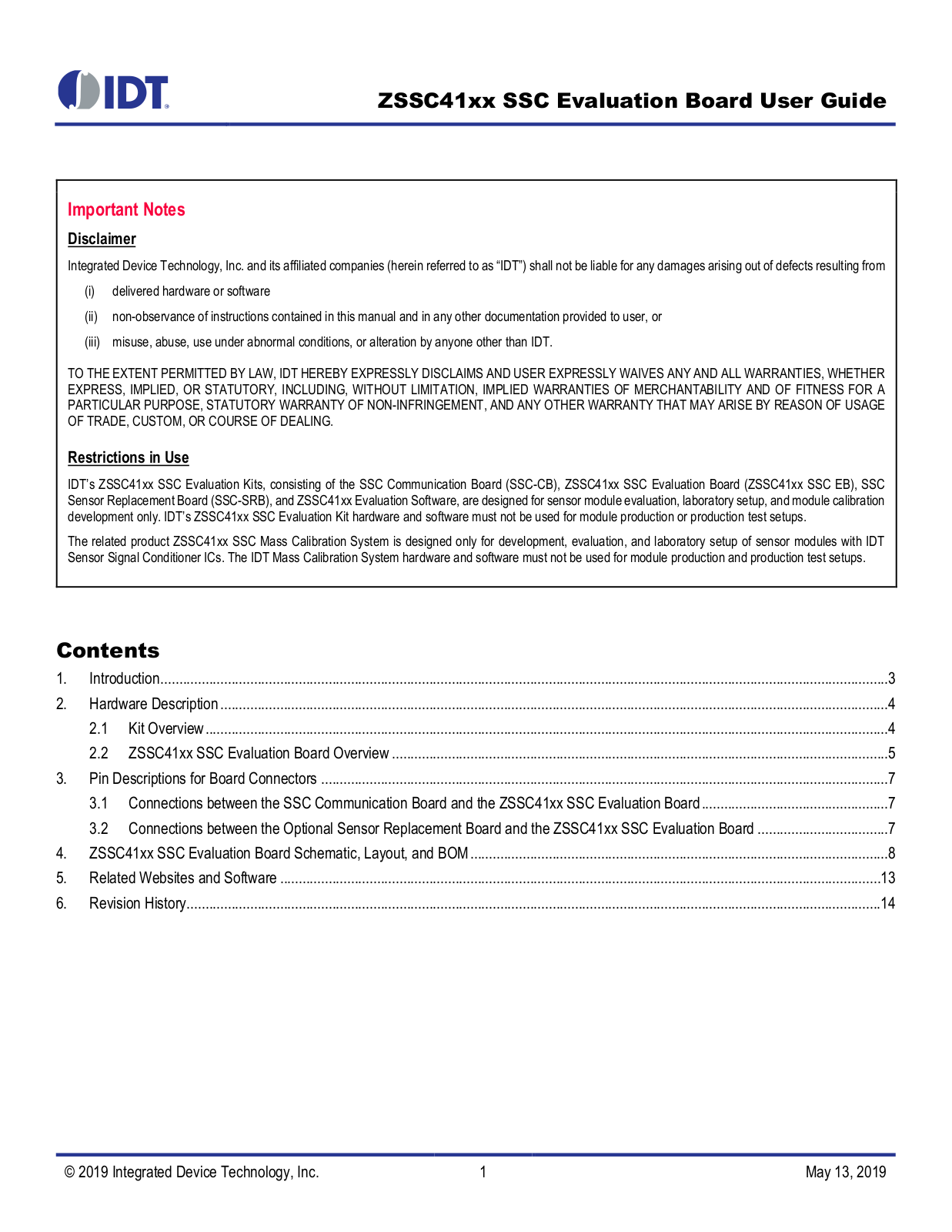 IDT ZSSC41, ZSSC4151, ZSSC4162, ZSSC4165, ZSSC4175 User Manual