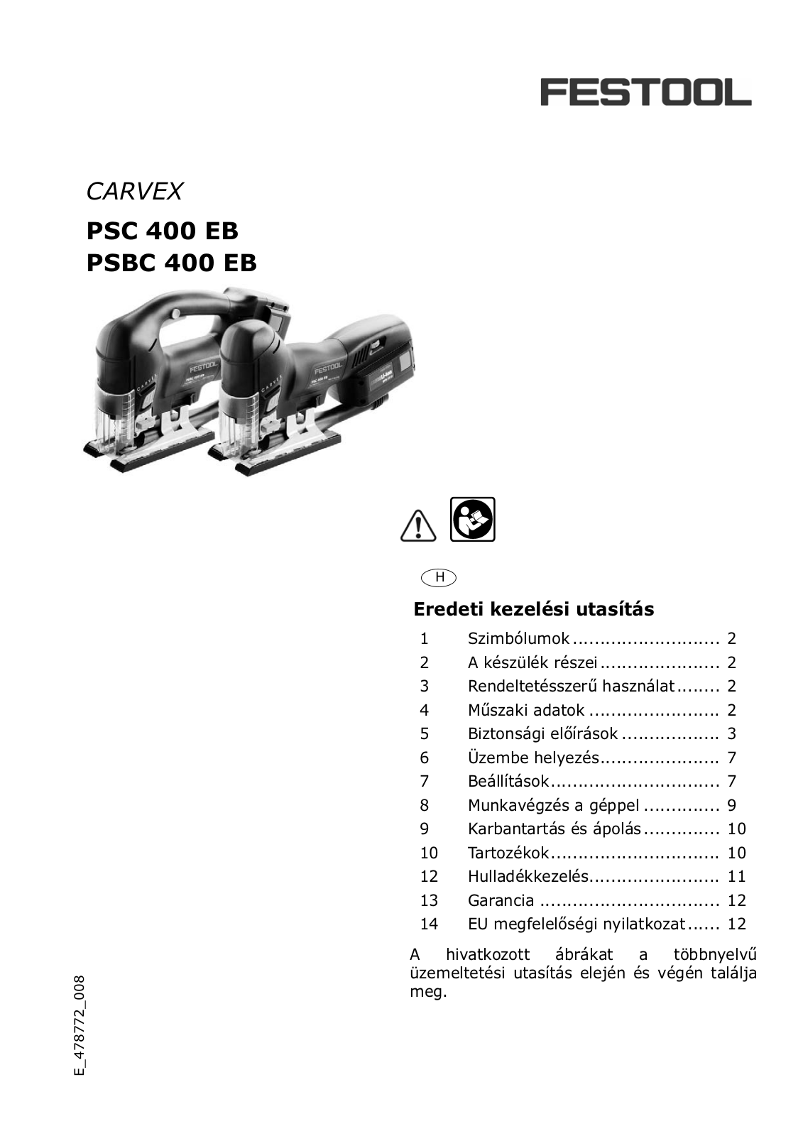 Festool PSBC 400 EB, PSC 400 EB User Manual