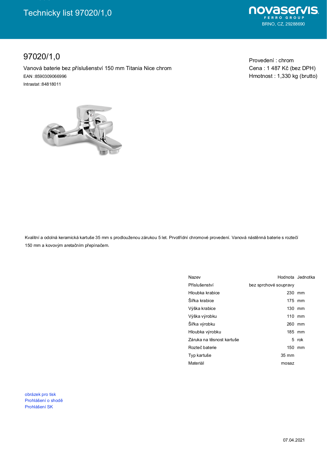 Novaservis 97020/1.0 User guide - ManualMachine.com