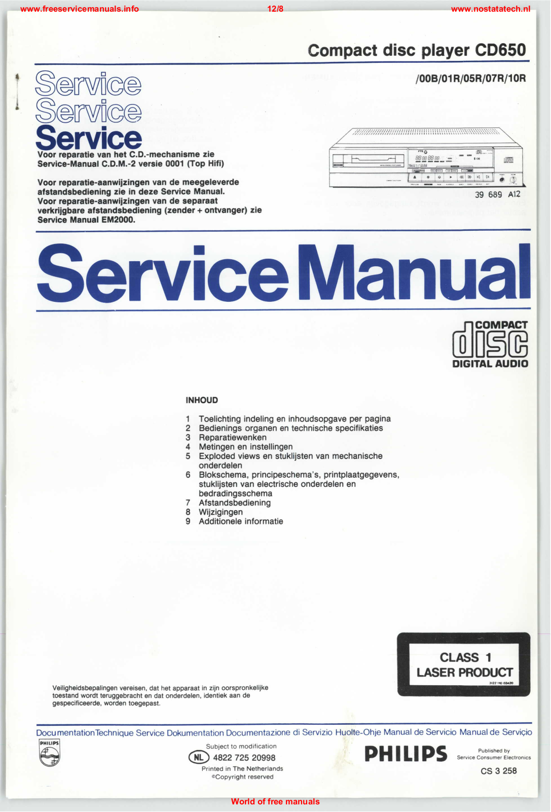 Philips CD650 service manual