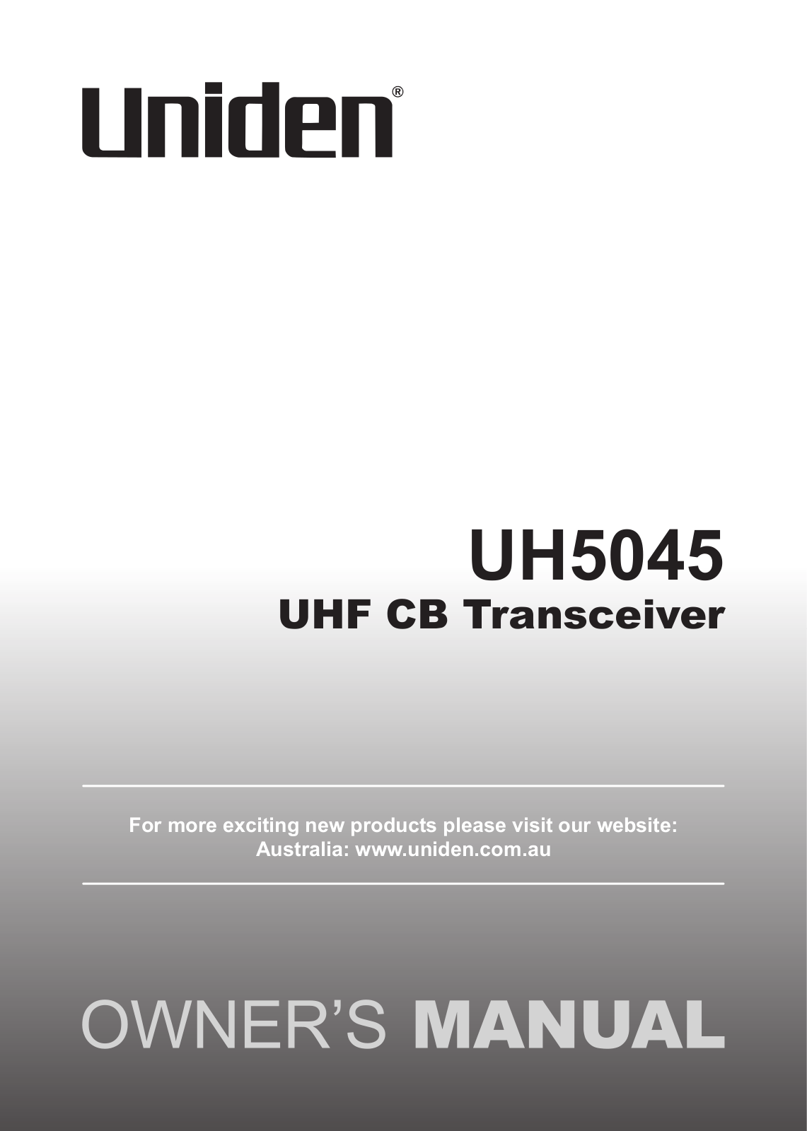 Uniden UH5045 Owner's Manual