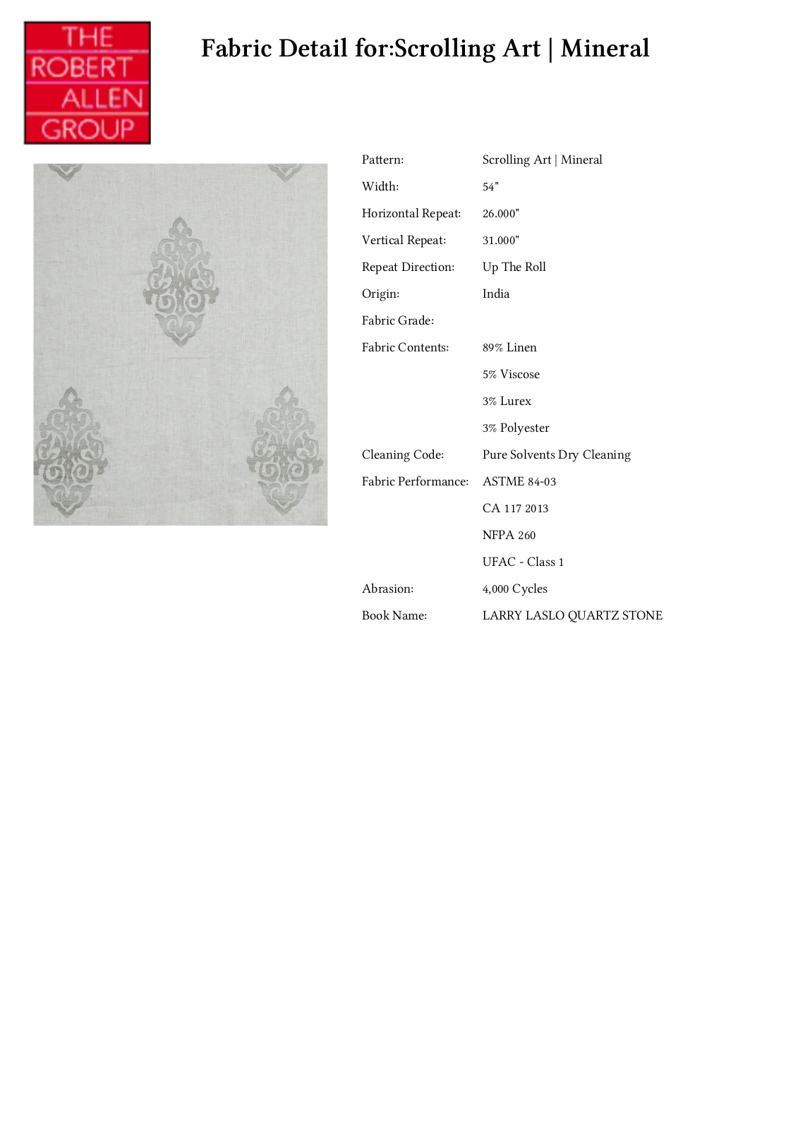 Robert Allen RALF1116 Specifications - ManualMachine.com