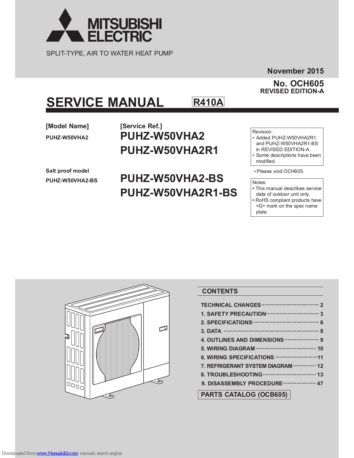 Mitsubishi PUHZ-W50VHA2, PUHZ-W50VHA2-BS Service Manual