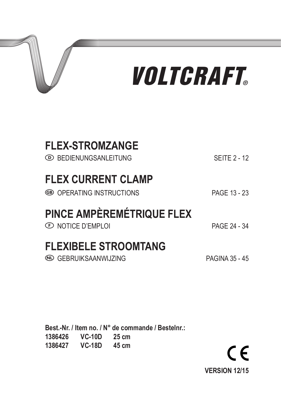 VOLTCRAFT VC-10D, VC-18D Operation Manual