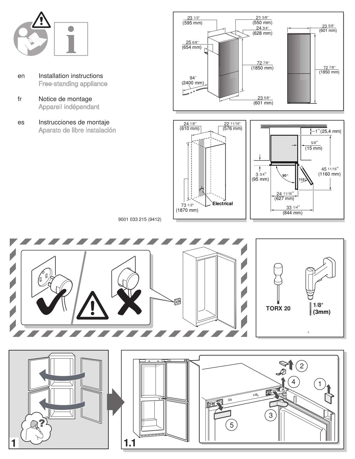 Bosch BORECTWODWRH111 Installation manual