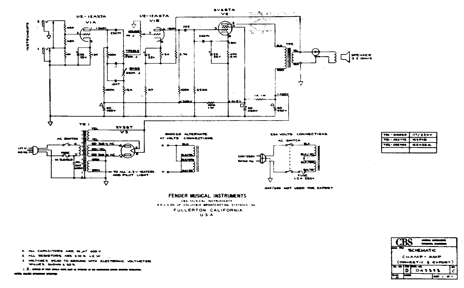 Fender cbs schematic