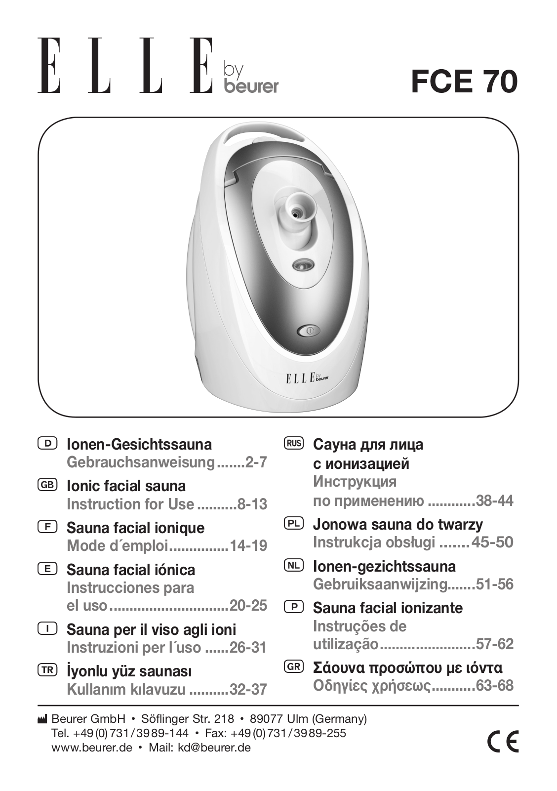 Beurer FCE 70 User Manual