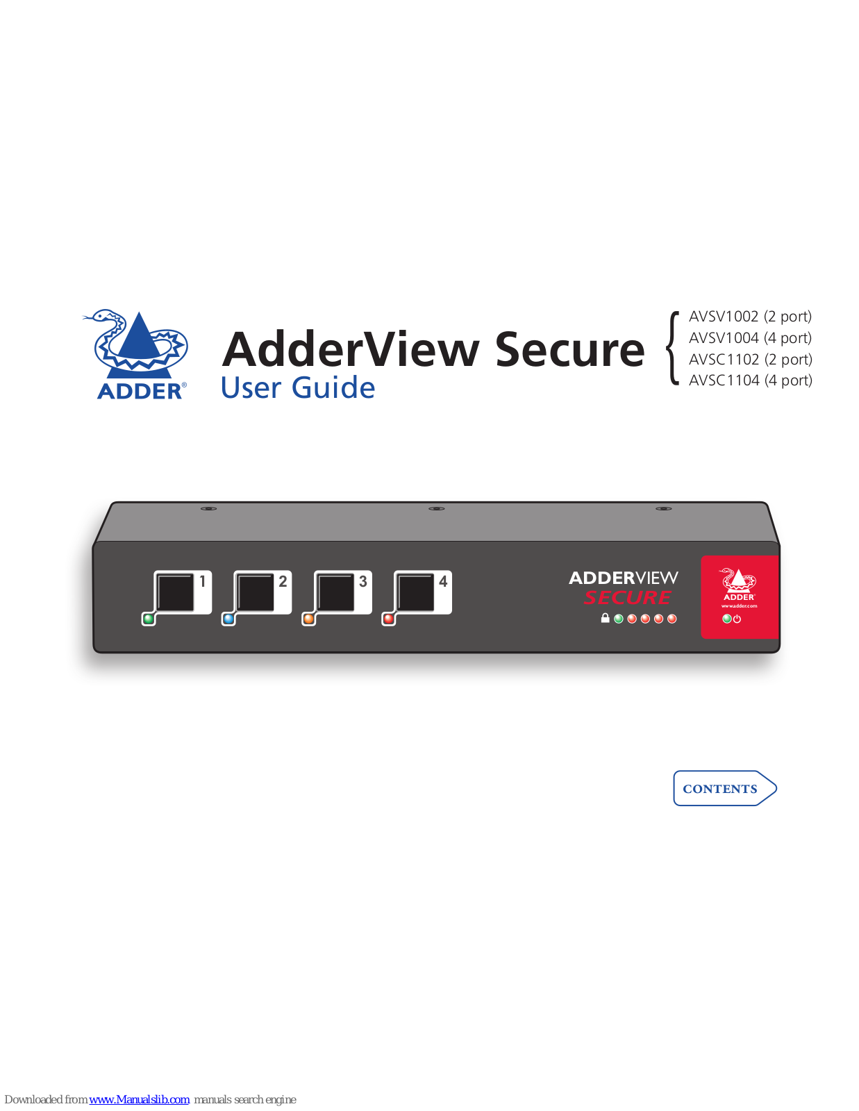 ADDER AVSV1002, AVSC1104, AVSV1004, AVSC1102 User Manual