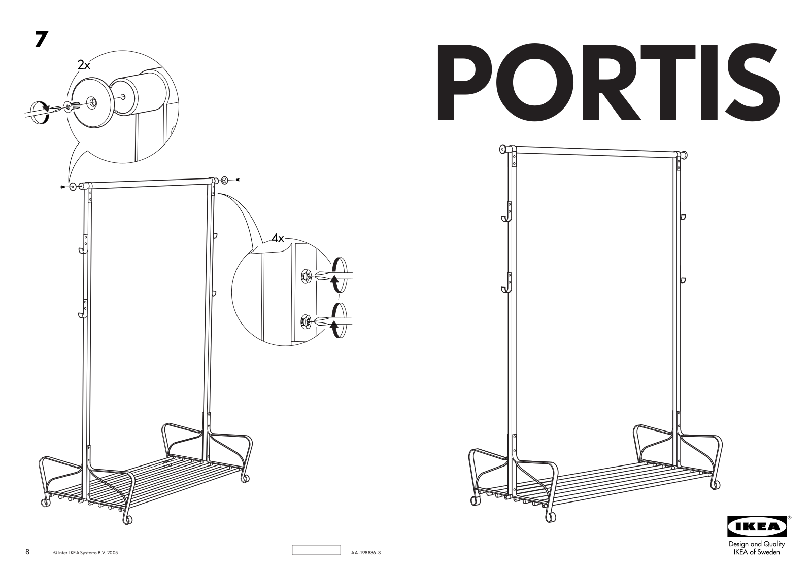 IKEA PORTIS CLOTHES RACK Assembly Instruction