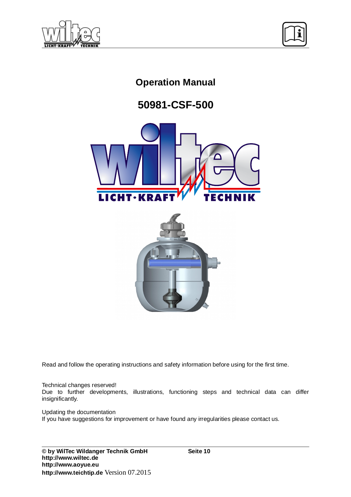 WilTec CSF-500, 50981 Operation Manual - ManualMachine.com