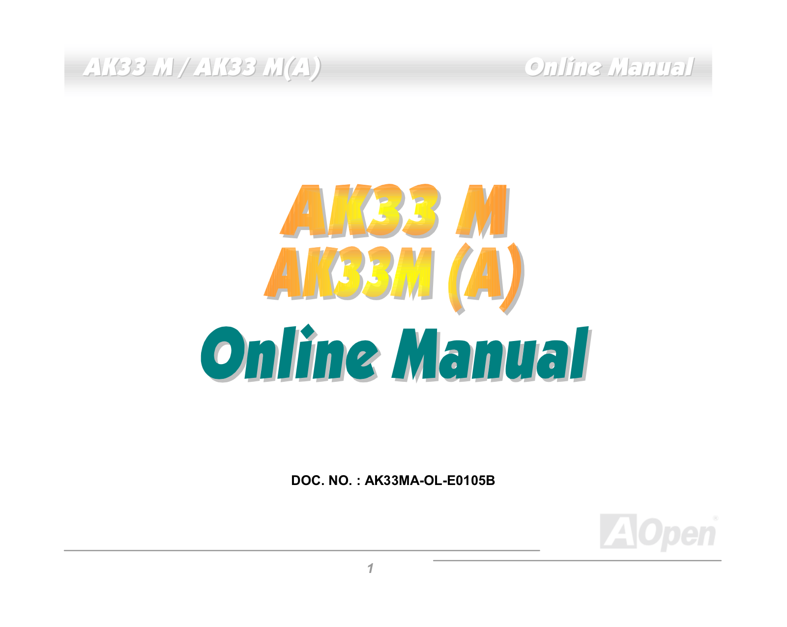 AOpen AK33MA User Manual