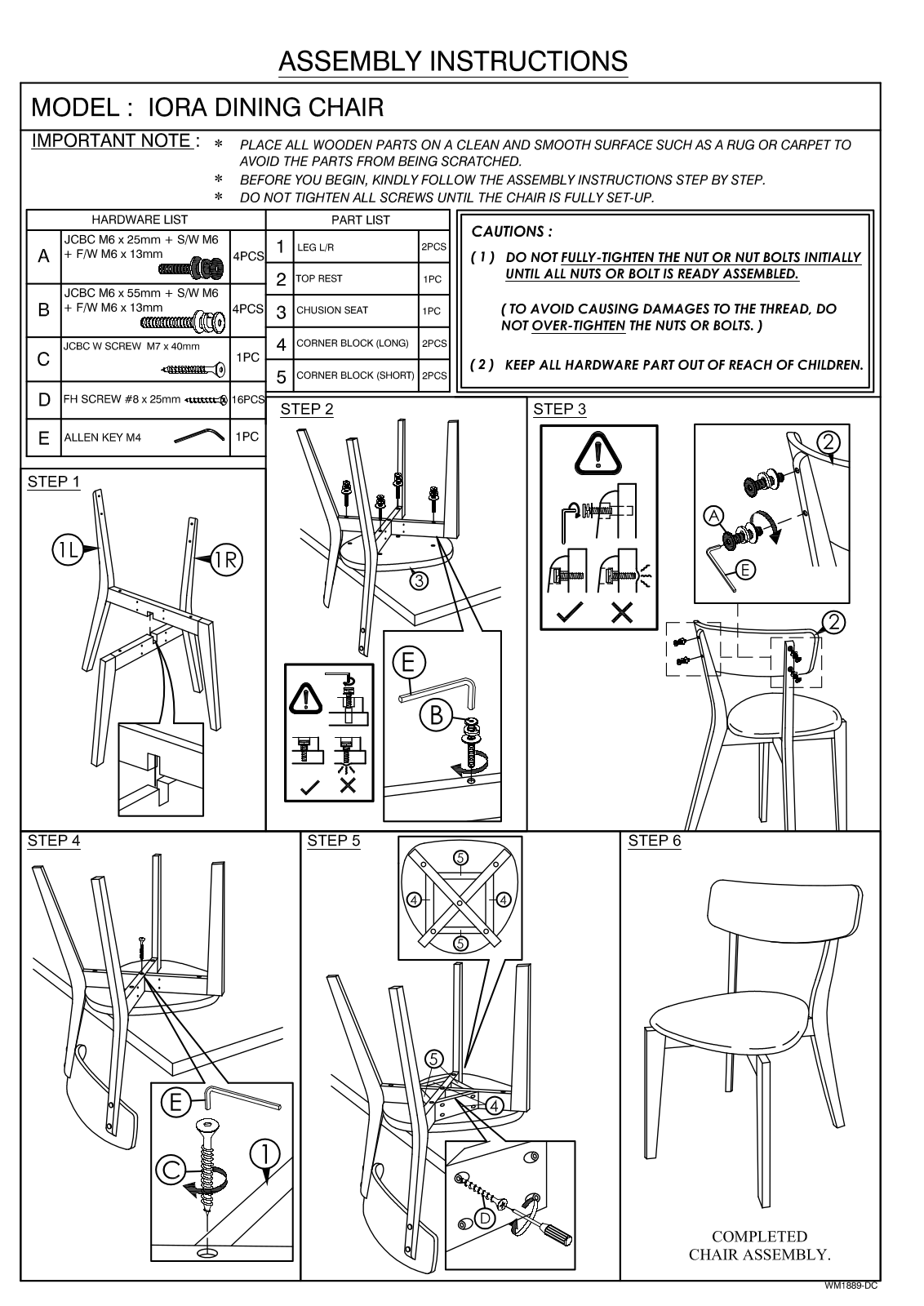 Wholesale Interiors IORAHEXALATTEWALNUT5PCDININGSET, IORAHEXASMOKEWALNUT5PCDININGSET User Manual