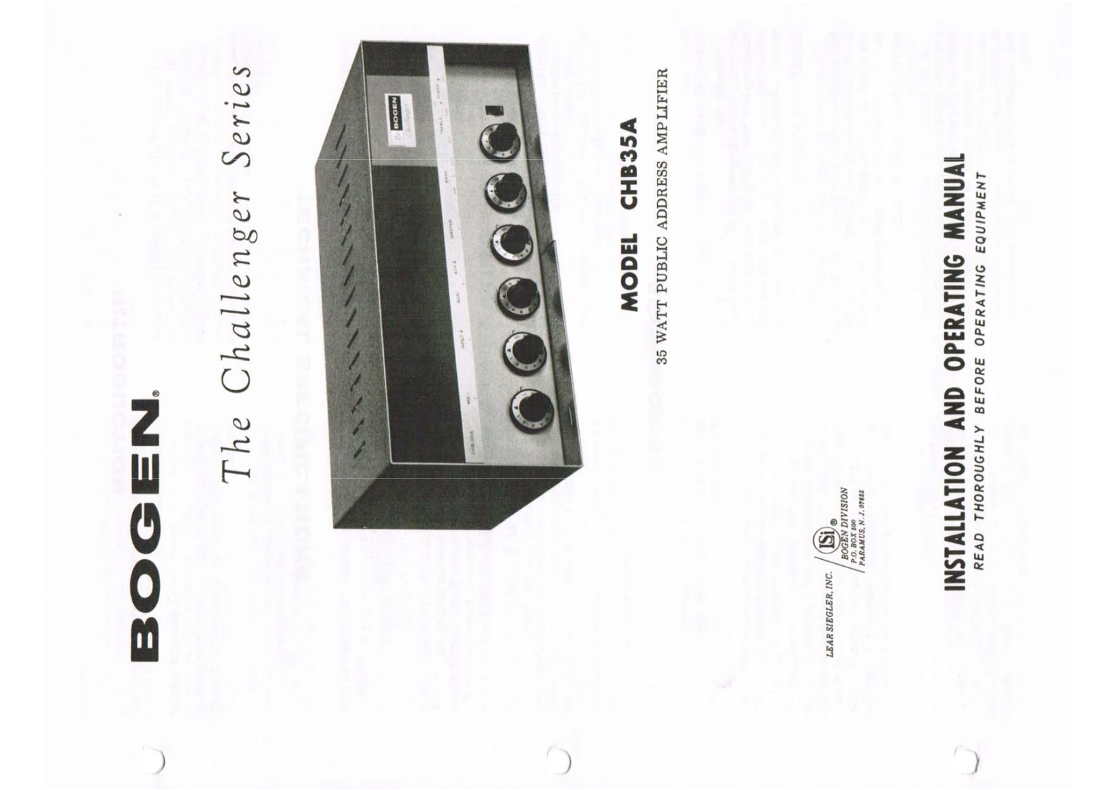 Bogen CHB35A Schematic