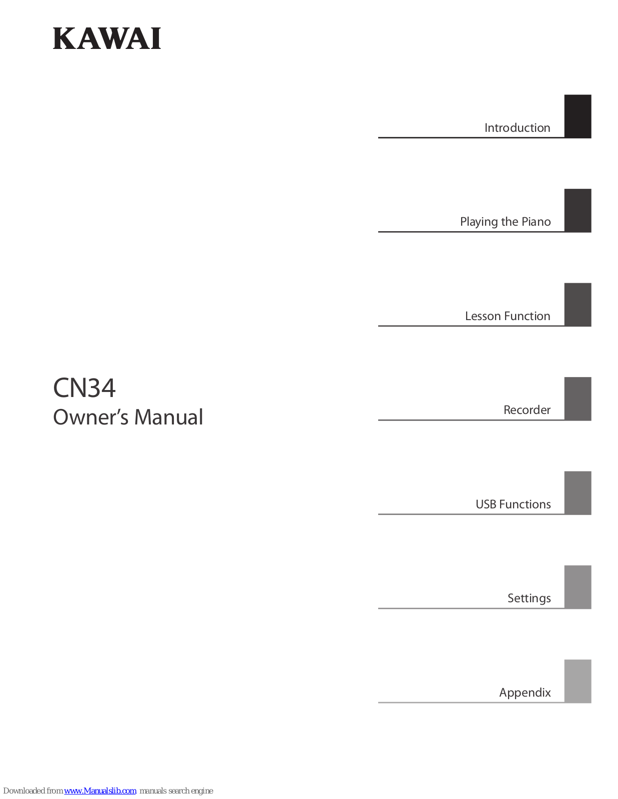 Kawai CN34 Owner's Manual