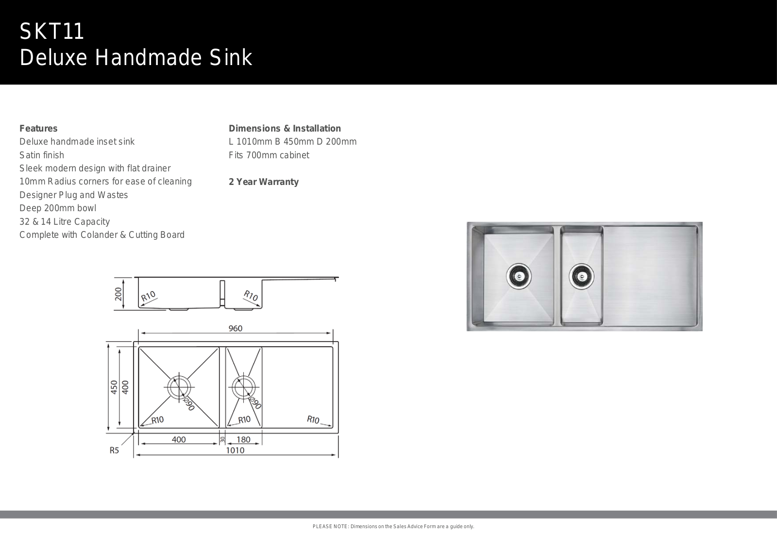 Arc SKT11 Specifications Sheet