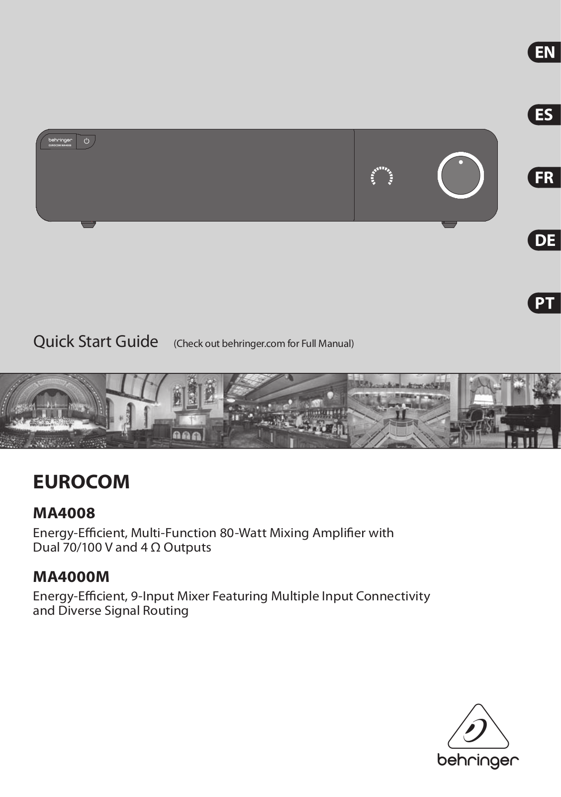 Behringer MA4000M, MA4008 Quick Start Guide