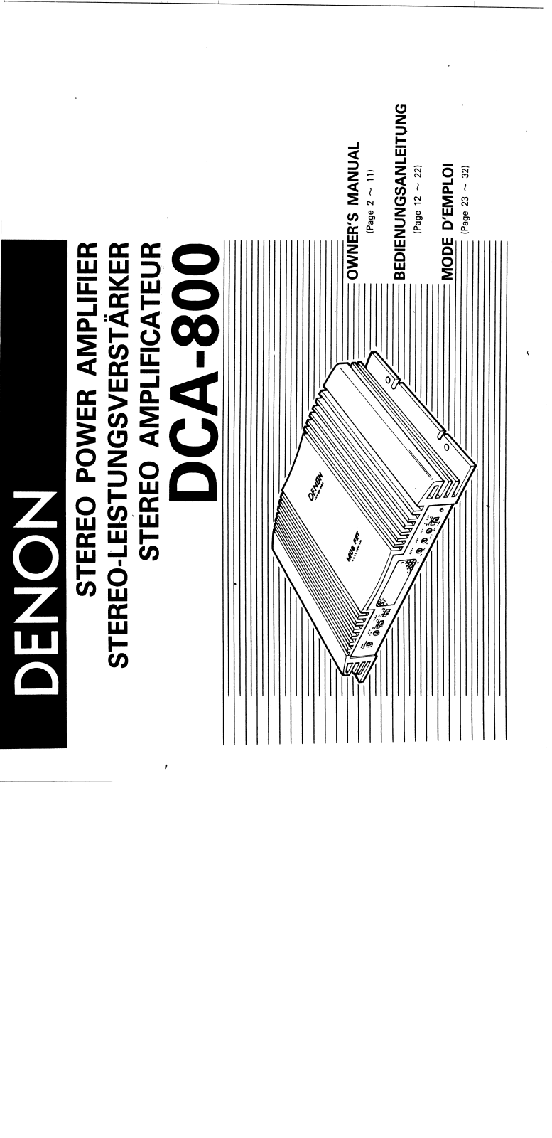 Denon DCA-800 Owner's Manual