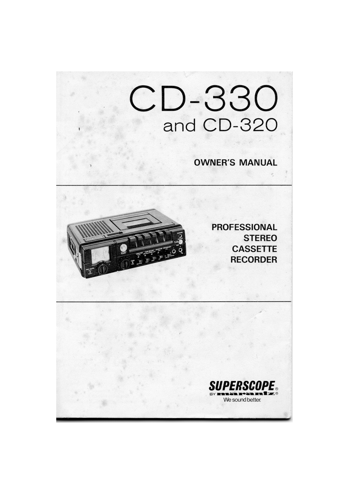 MARANTZ CD-330 User Manual