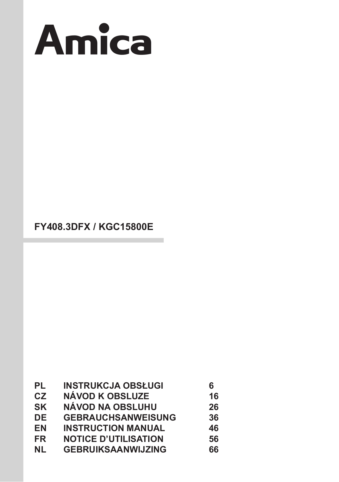 AMICA KGC 15800 E DE User Manual