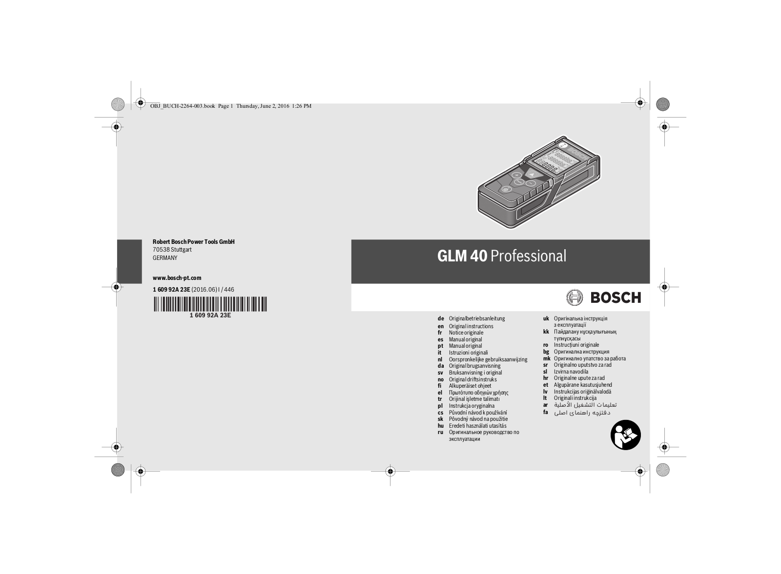 Bosch GLM 40 Professional User Manual