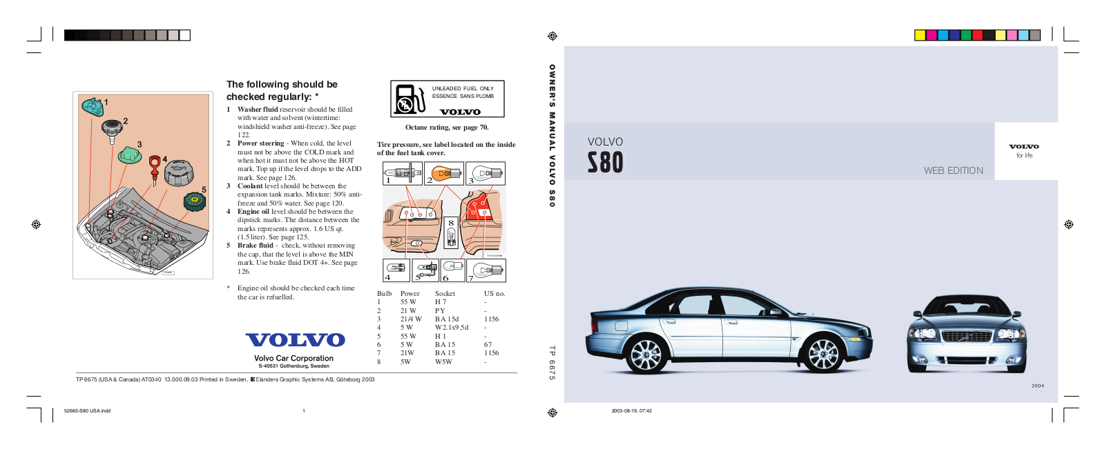 VOLVO S80 MY04 User Manual