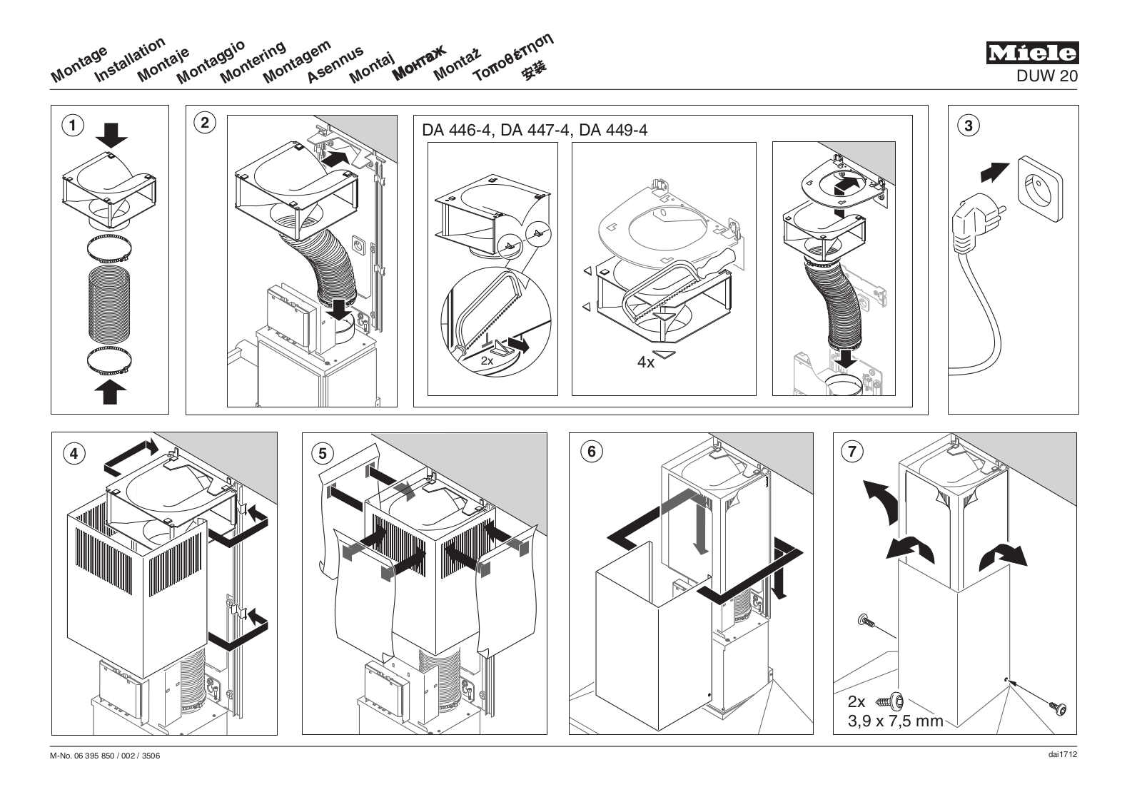 Miele DUW20 Installation Guide