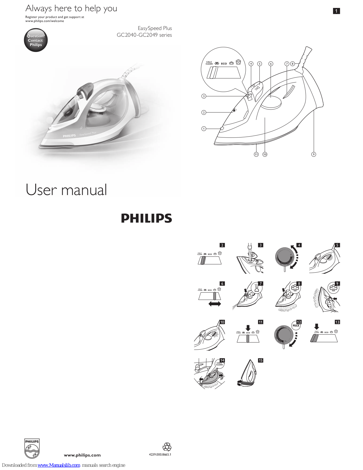 Philips GC2040 series, EasySpeed Plus GC2040 Series, EasySpeed Plus GC2049 Series User Manual