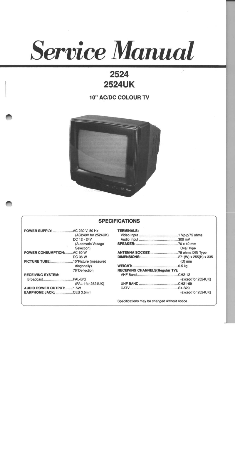 Nokia 2524UK, Finlux 5810, 5810UK Schematic