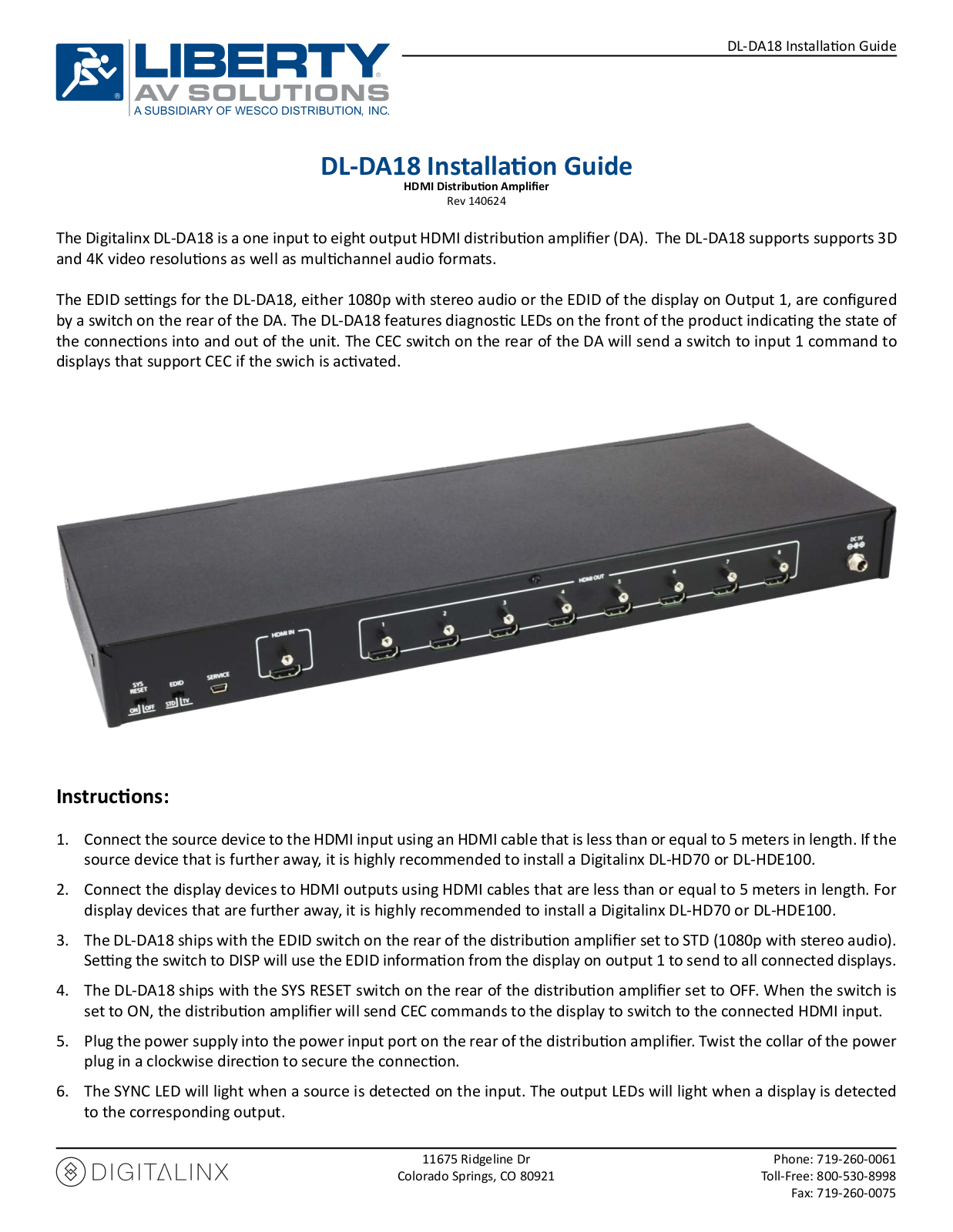 Intelix DL-DA18 User Manual