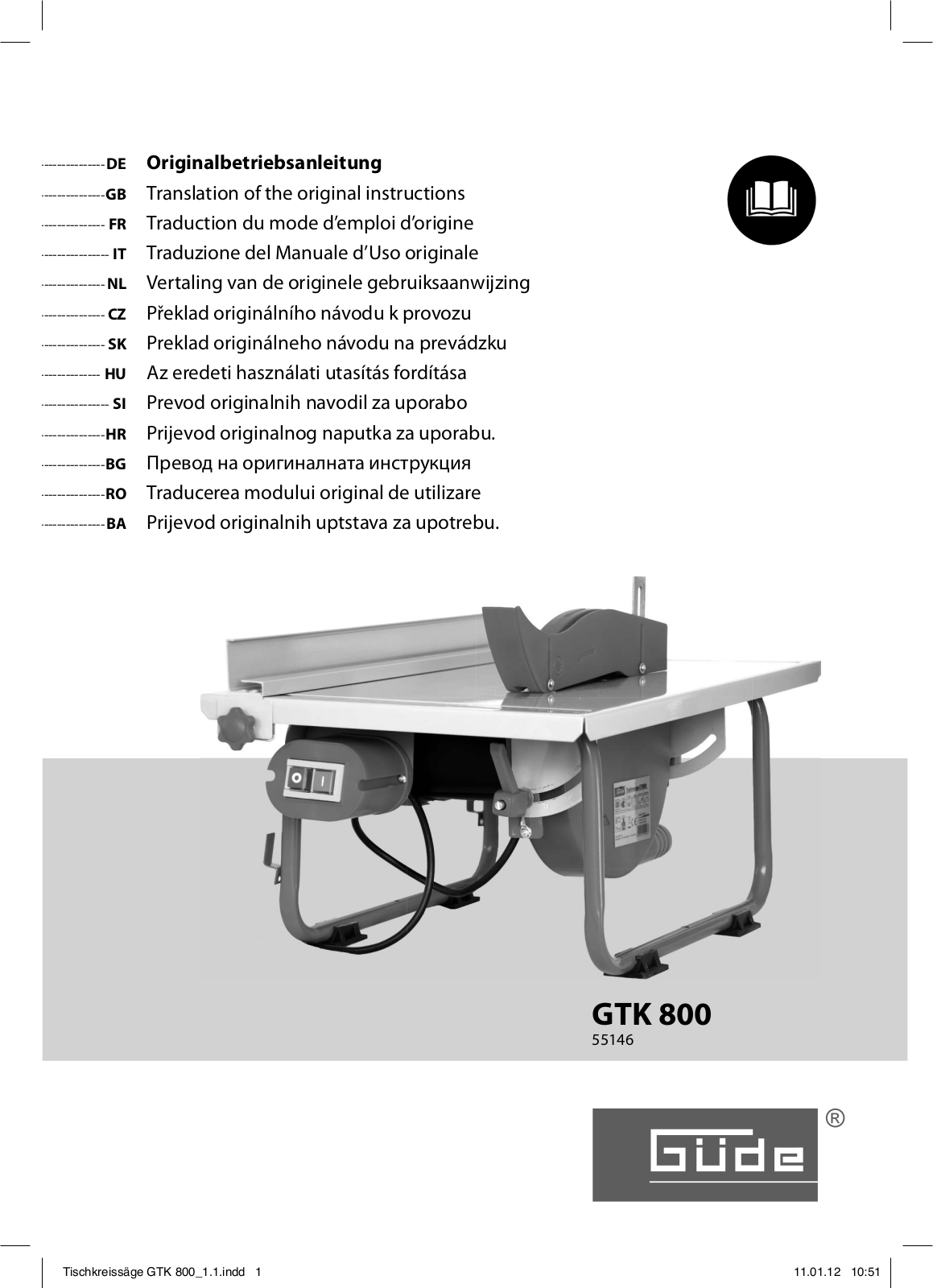 Güde GTK 800 User Manual