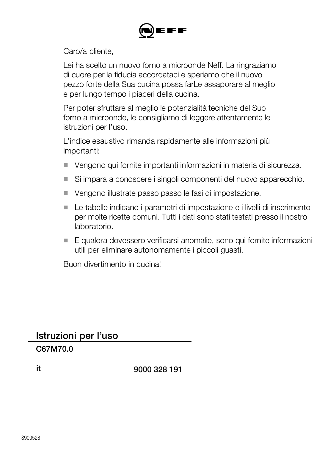 Neff C67M70S0 User Manual